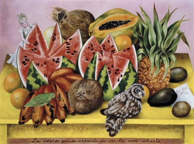 弗里达作品的油画作品-frida_kahlothebride_who_becomes_frightened_1