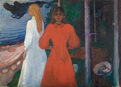蒙克油画的油画作品-Red and White, 1899-1900