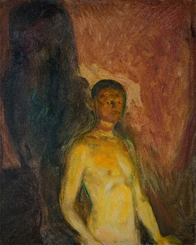 蒙克油画的油画作品-Self-Portrait in Hell, 1903