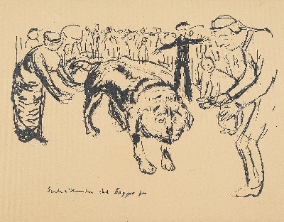 蒙克版画的油画作品-Angry Dogs Should be Petted