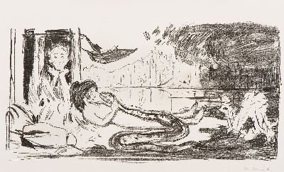 蒙克版画的油画作品-The Cloud, 1908-09