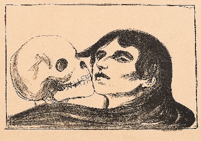 蒙克版画的油画作品-The Kiss of Death