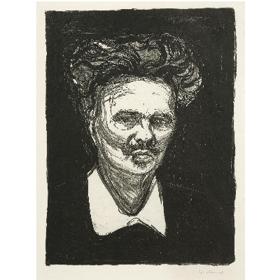 蒙克版画的油画作品-August Strindberg, 1896