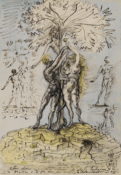 达利作品的油画作品-Salvador Dalí - Adam et Eve, 1948