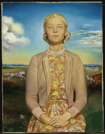 达利作品的油画作品-Salvador Dalí - Portrait De Madame Winston Frederick Churchi