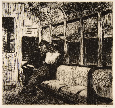 霍普作品的油画作品-1920 Night on the El Train
