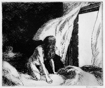 霍普作品的油画作品-1921 Evening Wind