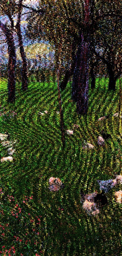 克里姆特油画和素描的油画作品-荷兰 克里姆特 雨后 油画 38x80