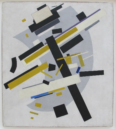 马列维奇的油画作品-Kazimir_malevich,_suprematismo_(supremus_no._58),_1916