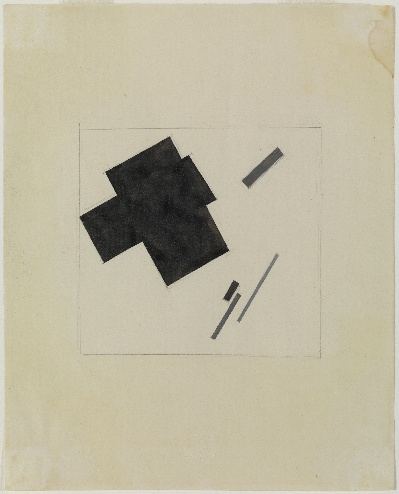 马列维奇的油画作品-GUGG_Untitled_(Suprematist_Composition,_Malevich_b)