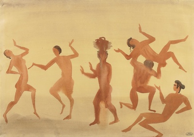 安德烈德朗水彩&水粉的油画作品-1945BACCHANALE(Watercolor)