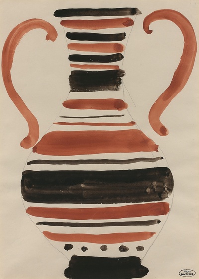 安德烈德朗水彩&水粉的油画作品-Projet de vase(Gouache)