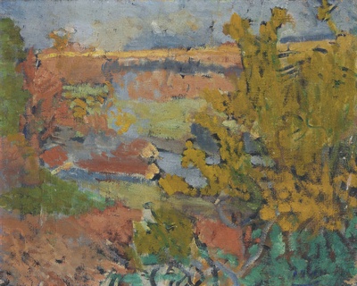 安德烈德朗油画的油画作品-1904-1905Paysage aux environs de Chatou(oil)
