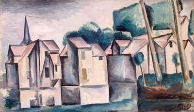 安德烈德朗油画的油画作品-1910Houses on the Waterfront