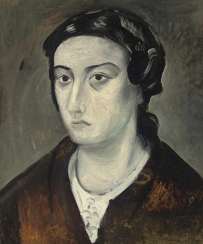 安德烈德朗油画的油画作品-1914Portrait de Mme. Derain