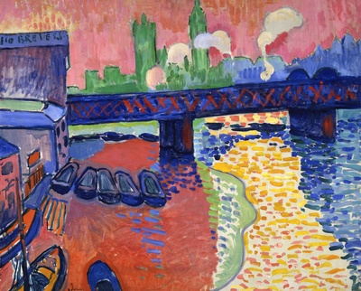 安德烈德朗油画的油画作品-1906Charing Cross Bridge, London