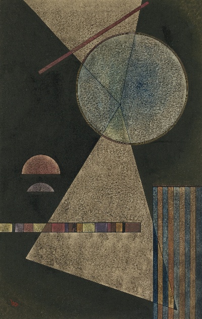 康丁斯基作品的油画作品-WASSILY KANDINSKY-TREFFPUNKT (MEETING-POINT)