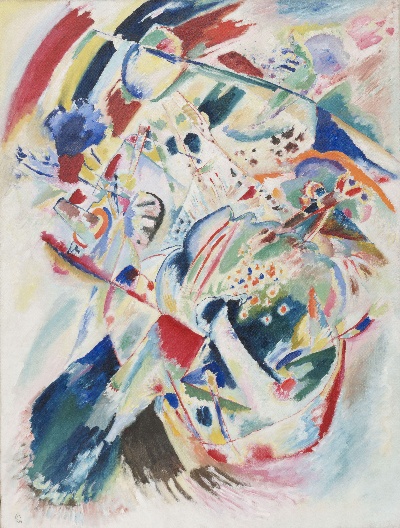 康丁斯基作品的油画作品-Vasily Kandinsky - Panel for Edwin R. Campbell No. 4