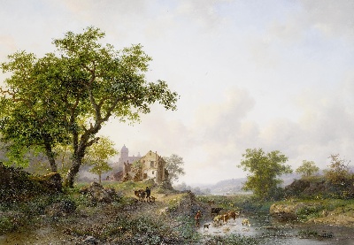 十九世纪荷兰风景画作精选集的油画作品-十九世纪荷兰风景画精选- (12)