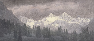 黄有维水彩画高清图集3的油画作品-远山-3