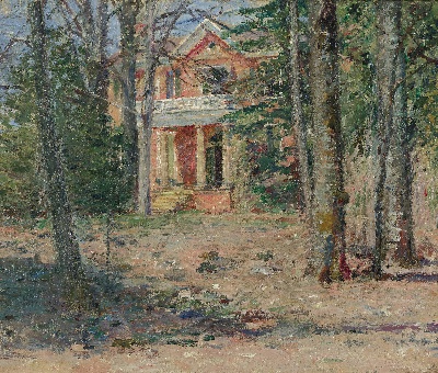 印象派图集1的油画作品-Theodore Robinson-HOUSE IN VIRGINIA
