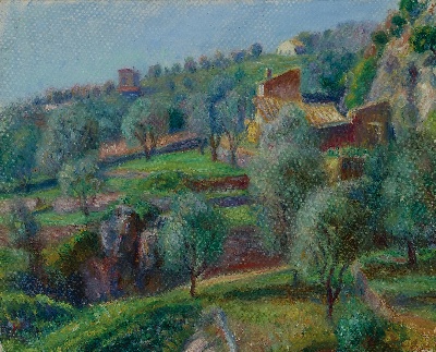 印象派图集1的油画作品-William James Glackens-TERRACES, SOUTH OF FRANCE