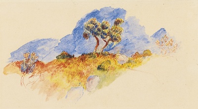 印象派图集1的油画作品-Pierre-Auguste Renoir-LES PINS