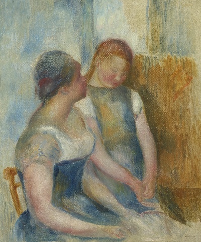 印象派图集1的油画作品-Pierre-Auguste Renoir-LA CONVERSATION