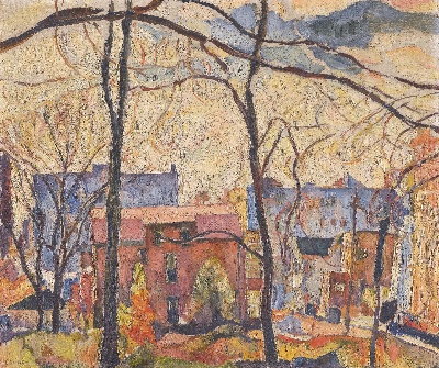 印象派图集2的油画作品-Abraham Manievich-A FALL DAY