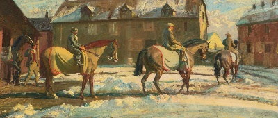 印象派图集2的油画作品-Alfred James Munnings P.R.A. R.W.S.- MORNING EXERCISE