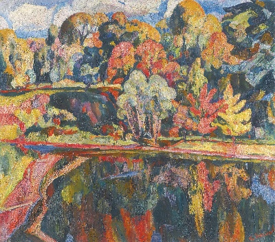 印象派图集2的油画作品-Abraham Manievich-AUTUMN LANDSCAPE