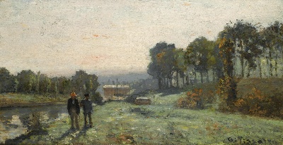 印象派图集2的油画作品-Camille Pissarro-LA MACHINE DE MARLY A BOUGIVAL