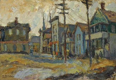 印象派图集2的油画作品-Abraham Manievich-BRIDGEPORT COMMON