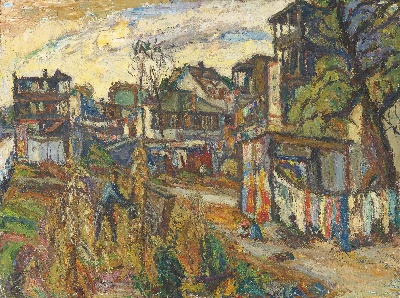 印象派图集2的油画作品-Abraham Manievich-CITY SCENE