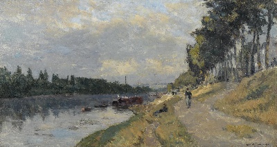 印象派图集2的油画作品-Albert Lebourg-LES BORDS DE LA SEINE A PUTEAUX