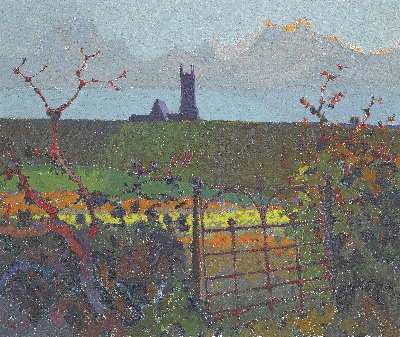 印象派图集3的油画作品-Colin Middleton R.H.A.-BALLYWILLAN CHURCH