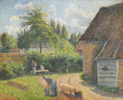 印象派图集3的油画作品-Camille Pissarro-MAISON DE PAYSANS