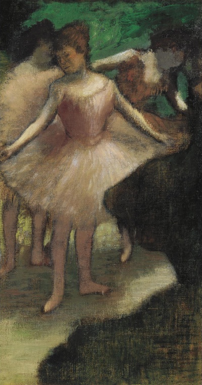 印象派图集3的油画作品-Edgar Degas-TROIS DANSEUSES EN ROSE