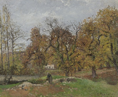 印象派图集3的油画作品-Camille Pissarro-LE RU DE MONTBUISSON LOUVECIENNES