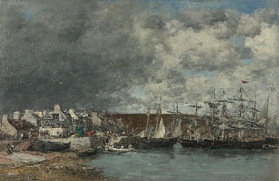 印象派图集4的油画作品-Eugene Boudin-LE PORT DE CAMARET