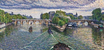 印象派图集4的油画作品-Gustave Cariot-LES REMORQUEURS