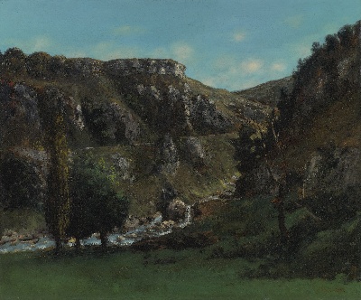 印象派图集4的油画作品-Gustave Courbet-VALLEE DE LA LOUE PRES MOUTHIERS-HAUTE-PIERRE