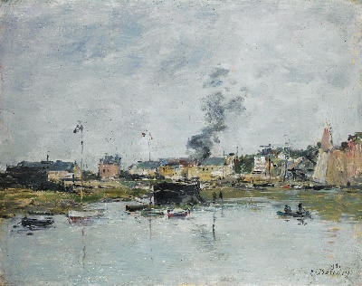 印象派图集4的油画作品-Eugene Boudin-LE PORT DE TROUVILLE