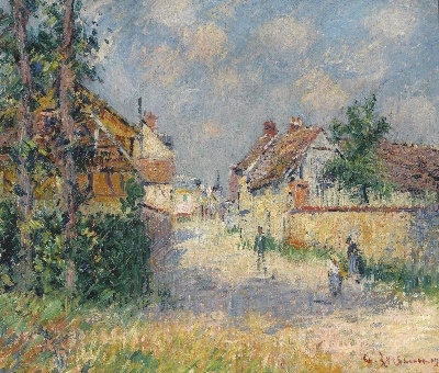 印象派图集4的油画作品-Gustave Loiseau-RUE A SAINT-CYR-DU-VAUDREUIL