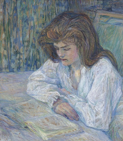 印象派图集4的油画作品-Henri de Toulouse-Lautrec-LA LISEUSE