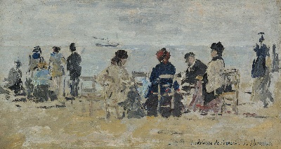 印象派图集4的油画作品-Eugene Boudin-SCENE DE PLAGE