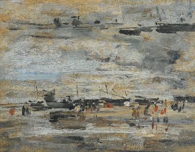 印象派图集4的油画作品-Eugene Boudin-MAREE BASSE