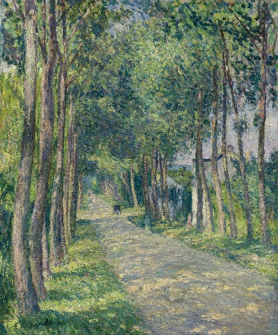 印象派图集5的油画作品-Henri Lebasque-ATTELAGE SUR UNE ROUTE ENSOLEILLEE