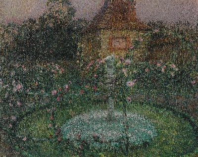 印象派图集5的油画作品-Henri Le Sidaner-LE PAVILLON GERBEROY