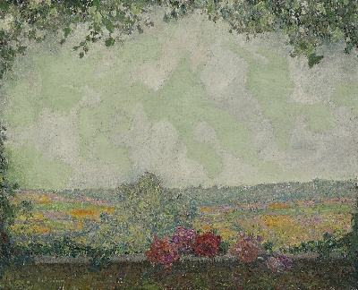 印象派图集5的油画作品-Henri Le Sidaner-VUE DE LA TERRASSE